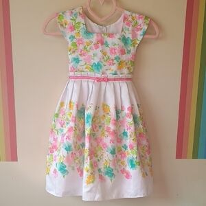 Jona Michelle Girl's White Floral Dress